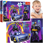 PUZZLE BATMAN I JEGO POJAZDY 60 ELEMENTÓW UKŁADANKA DLA DZIECI TREFL 17400