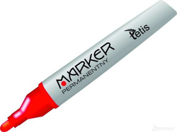 MARKER PERMAMENTNY WODOODPORNY 3mm CZERWONY KOŃCÓWKA STOŻKOWA TETIS