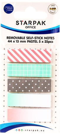 ZAKŁADKI KARTECZKI INDEKSUJĄCE 5X25 PASTEL STARPAK