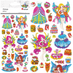 NAKLEJKI WYPUKŁE WRÓŻKI STROJE POZŁACANE DEKORACYJNE 31 SZTUK TITANUM