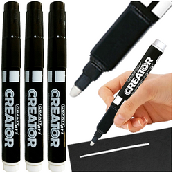 MARKER AKRYLOWY ARTYSTYCZNY DEKORACYJNY GRANIT CREATOR MC3 BIAŁY - 3 szt.