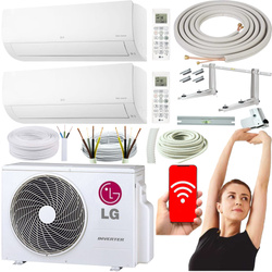 KLIMATYZATOR ŚCIENNY LG STANDARD PLUS MULTI 2x1,5kW ZESTAW MONTAŻOWY 5M