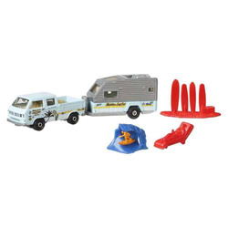 MATCHBOX VOLKSWAGEN TRANSPORTER Z PRZYCZEPĄ KEMPINGOWĄ AUTO HITCH HAUL