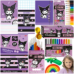 WYPRAWKA SZKOLNA KUROMI MAJEWSKI BLOKI ZESZYTY FARBY PLASTELINA KREDKI