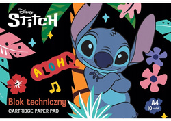 BLOK TECHNICZNY BIAŁY STITCH A4 10 KARTEK 190g SZKOLNY ST.MAJEWSKI - 10 szt