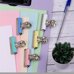 KLIPSY BIUROWE KLIPY BULDOG WIELOKOLOROWE 10 SZTUK 90 KARTEK 57 mm BERLINGO