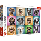 PUZZLE 1000 EL. ZABAWNE PSIE PORTRETY PIESKI KOLAŻ UKŁADANKA TREFL 10462