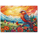 PUZZLE 1000 ELEMENTÓW PTASZEK KRAJOBRAZ GÓRY ZACHÓD SŁOŃCA UKŁADANKA ASKATO