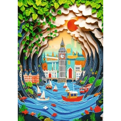 PUZZLE 1000 ELEMENTÓW LONDYN Z EFEKTEM 3D UKŁADANKA 40-LECIE TREFL 40043