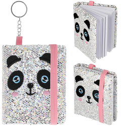 NOTES NOTESIK CEKINOWY BRELOK MINI PAMIĘTNIK PANDA 8 x 6 cm STARPAK