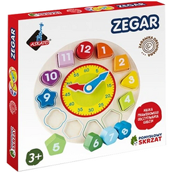 DREWNIANY ZEGAR EDUKACYJNY NAUKA GODZIN SORTER POMYSŁOWY SKRZAT ASKATO