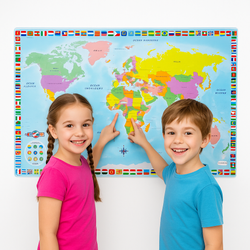 INTERAKTYWNA MAPA ŚWIATA POLITYCZNA EDUKACYJNA JĘZYK POLSKI ANGIELSKI DUMEL