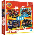 PUZZLE 4w1 STRAŻAK SAM: STRAŻAK NA SYGNALE UKŁADANKA TREFL 34348