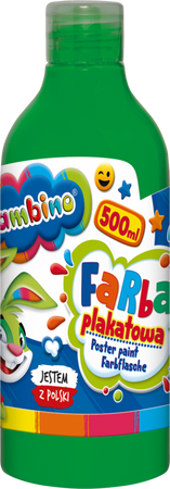 FARBA PLAKATOWA SZKOLNA BAMBINO 500 ml W BUTELCE MAJEWSKI ZIELONA