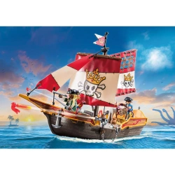 PLAYMOBIL PIRATES STATEK PIRACKI Z ZAŁOGĄ KLOCKI KONSTRUKCYJNE 101 EL 71418
