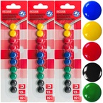 MAGNESY BIUROWE DO TABLIC OFFICE PRODUCTS 30 szt. 15mm MOCNE OKRĄGŁE - 3op.