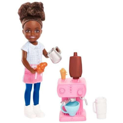 LALKA BARBIE CHELSEA KARIERA BARISTKA LALECZKA AKCESORIA MATTEL