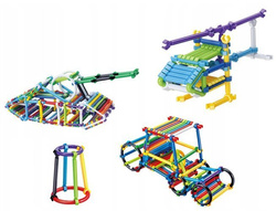 KREATYWNE KLOCKI MAŁYCH GENIUSZY PATYKI KONSTRUKCYJNE SŁOMKI 360 EL. ASKATO