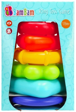 PIRAMIDKA EDUKACYJNA WIEŻA Z OBRĘCZAMI - BAM BAM