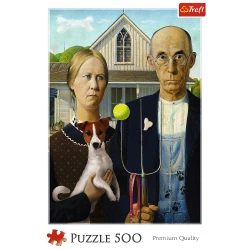 PUZZLE 500 ELEMENTÓW AMERICAN GOTHIC PSIA EDYCJA UKŁADANKA 37526 TREFL