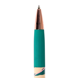 DŁUGOPIS ŻELOWY AUTOMATYCZNY STRIGO FLORAL METALOWA OBUDOWA NIEBIESKI 0,7mm