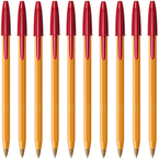 DŁUGOPIS BIC ORANGE FINE 0,8mm Z ZATYCZKĄ ORYGINALNY CZERWONY - 10 sztuk