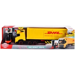 CIĘŻARÓWKA Z NACZEPĄ DHL TIR Z PRZYCZEPĄ AUTO ŚWIATŁO DŹWIĘK DICKIE TOYS