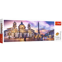 PUZZLE 500 ELEMENTÓW PANORAMICZNE PIAZZA NAVONA RZYM UKŁADANKA TREFL 29501