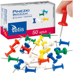 PINEZKI TABLICOWE BECZUŁKI KOLOROWE BIUROWE TETIS - 50 sztuk