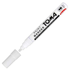 MARKER OLEJOWY DO OPON DREWNA METALU SZKŁA WODOODPORNY BIAŁY TOMA OKRĄGŁY
