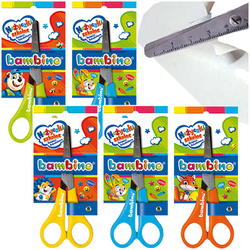 NOŻYCZKI DLA DZIECI SZKOLNE BAMBINO Z PODZIAŁKĄ 13.5cm BEZPIECZNE - 5 szt.