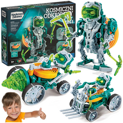 KLOCKI KONSTRUKCYJNE KOSMICZNI ODKRYWCY ROBOTY DO ZBUDOWANIA 3w1 CLEMENTONI
