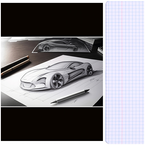 ZESZYT A5 KRATKA 60 KARTEK SZKOLNY LAMINOWANA OKŁADKA AUTO SZKIC GIMBOO