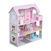 DREWNIANY DOMEK DLA LALEK Z BALKONEM MEBELKI