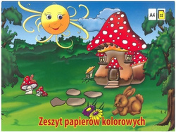 ZESZYT PAPIERÓW KOLOROWYCH WYCINANKA A4 32 KARTKI KRESKA