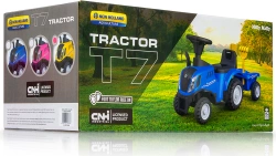 TRAKTOR Z PRZYCZEPĄ NEW HOLLAND T7 JEŹDZIK DLA DZIECI GRABKI MILLY MALLY