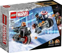 LEGO MARVEL CZARNA WDOWA I KAPITAN AMERYKA NA MOTOCYKLACH 76260