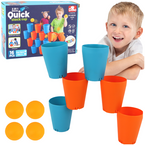 GRA ZRĘCZNOŚCIOWA SENSORYCZNA KUBKI PIŁECZKI 3w1 KREATYWNA 16 EL. UKŁADANKA