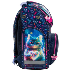 TORNISTER SZKOLNY DLA DZIEWCZYNKI ERGONOMICZNY CLEO I FRANK DERFORM KOTEK