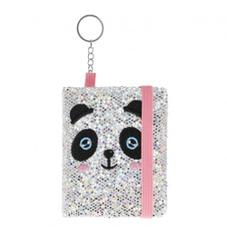 NOTES NOTESIK CEKINOWY BRELOK MINI PAMIĘTNIK PANDA 8 x 6 cm STARPAK