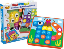 UKŁADANKA MOZAIKA GUZICZKOWA KREATYWNA LOGICZNA TRENING RĄCZKI SMILY PLAY