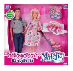 LALKA NATALIA RODZICE Z CÓRECZKĄ NA SPACERZE KEN