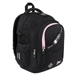 PLECAK SZKOLNY PIÓRNIK WOREK CZARNY ST.RIGHT 3w1 BP-01 ŁAŃCUSZEK PINK K-POP