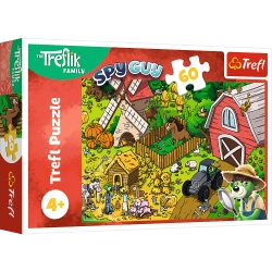 PUZZLE 60 EL. TREFLIKI NA FARMIE RODZINA TREFLIKÓW UKŁADANKA TREFL 17402