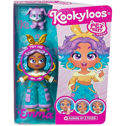 KOOKYLOOS LALECZKA EMMA PET PARTY FIGURKA LALKA ZMIENIAJĄCA WYRAZ TWARZY