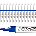 MARKER SUCHOŚCIERALNY DO BIAŁYCH TABLIC 3mm NIEBIESKI STOŻKOWY TETIS 12 szt