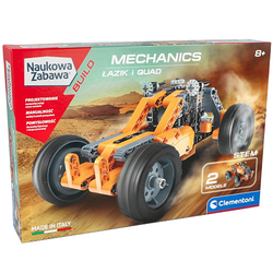 LABORATORIUM MECHANIKI ŁAZIK I QUAD KLOCKI 130 EL. 2 MODELE CLEMENTONI