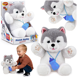 PIESEK INTERAKTYWNY HUSKY NAGRYWA ODTWARZA CZUJNIKI DOTYKU KOŁYSANKI DUMEL