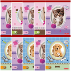 NOTES SZKOLNY KLEJONY A6 46 KARTEK KRATKA ZWIERZĘTA PETS HERLITZ - 10 sztuk