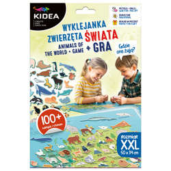 WYKLEJANKA ZWIERZĘTA ŚWIATA GDZIE ŻYJĄ? KREATYWNE NAKLEJKI + GRA KIDEA